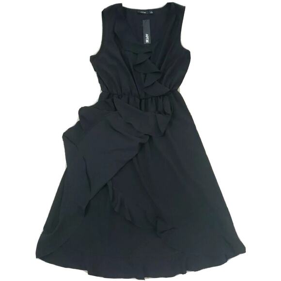 APT.9 ~Woman Size M~ Black Sleeveless V-Neck A-Line Wrap Dress NWT $50.00 - Picture 8 of 12